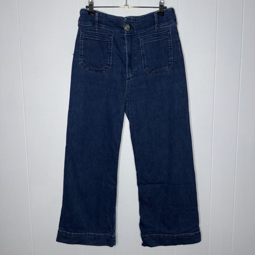 Maeve Anthropologie Women’s Colette Wide Leg Jeans Patch Pockets Size 30